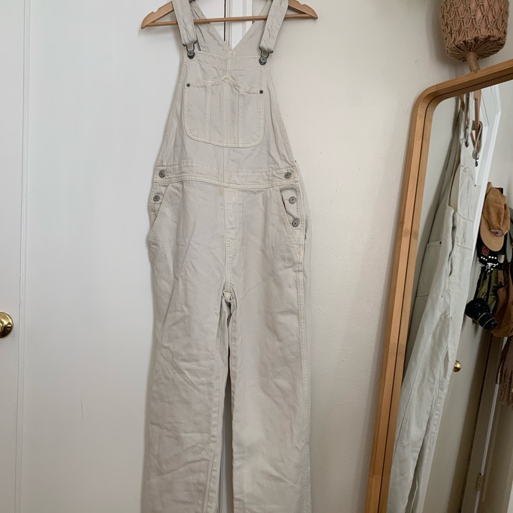 Women's Cream Carpenter Style Overalls